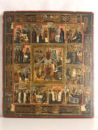 Icona russa raffigurante le Dodici Grandi Feste – XIX secolo